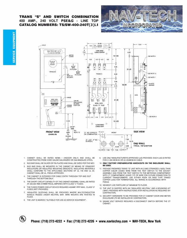 TSSW-400-240T(3)LI PSE&G drawing